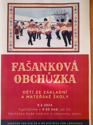Fašanková obchůzka dětí ze ZŠ a MŠ 1